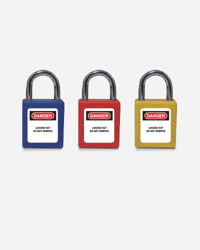 [761106] Candado LOTO ABS amarillo — arco metálico